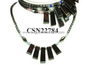 Assorted Opal Beads Hematite Choker Chunky bib Statement Necklace women Fashion Jewelry